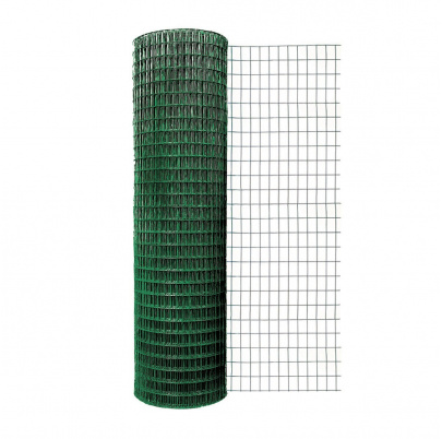 Zvárané pletené sito so zeleným PVC obalom, ø pletiva: 1.05mm, ø pletiva s PVC: 1.45mm, oko: 19x19mm, celkový rozmer: Výška x Šírka 1x25m