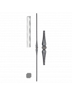 DOPREDAJ Tyč ozdobná 1000mm, profil 12x12mm, valcovaný