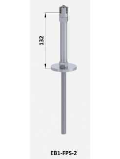 Príruba (stredová) na fasádnu lankovú stenu, odsadenie 150mm, s dvomi otvormi na lanko ø 5mm, nerez AISI 304