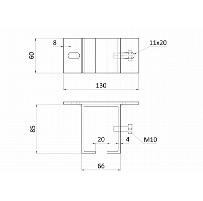 Držiak pre horné kotvenie profilu C920G závesného systému KVN gate systems