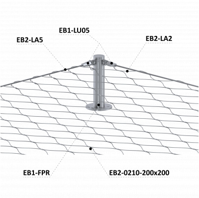 Set pre fasádnu lankovú stenu, 3.0x25m, odsadenie: 150mm