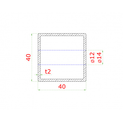 Nerezový stĺp, vrchné kotvenie, 6 dierový priechodný, vrch nastaviteľný (40x40mm), brúsená nerez K320 /AISI304