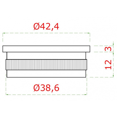 Ukončenie na trubku ø42.4mm, leštená nerez AISI304