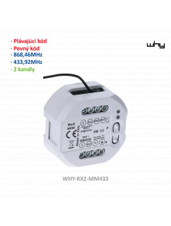 DOPREDAJ! Univerzálny príjímač, 433/868MHz, pevný/plávajúci, 400 kódov