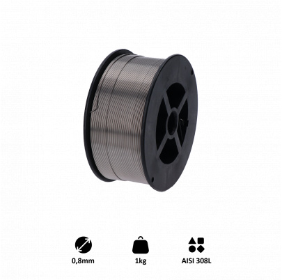 Zvárací drôt /AISI 308L (0.8 mm) 1kg, MIG-MAG nerez