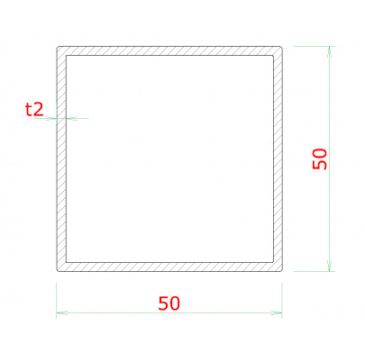 Profil uzatvorený 50x50x2.0mm, cena za 1ks (4m), brúsená nerez K320/ AISI304 kartáčovaná nerez K320 /AISI304