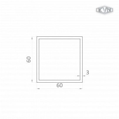 Jokel 60x60x3mm, L-6000mm, hliník bez povrchovej úpravy