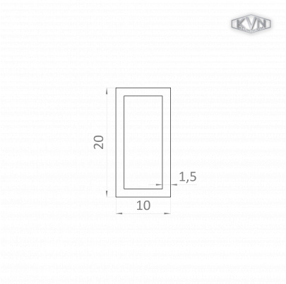 Jokel 20x10x1.5mm, L-6000mm, hliník bez povrchovej úpravy