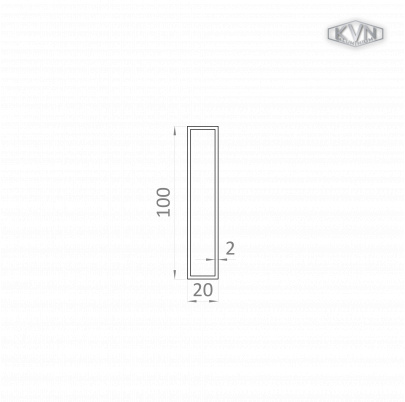 Jokel 100x20x2mm, L-6000mm, hliník bez povrchovej úpravy
