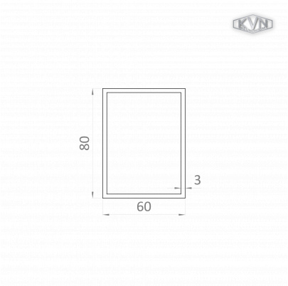 Jokel 80x60x3mm, L-6000mm, hliník bez povrchovej úpravy