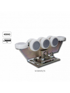 Vozík regulovateľný pre C-profil 80x80x5mm, polyamidové kolieska 8ks, žltý zinok, pre bránu do 400kg otvor do 5,5 m