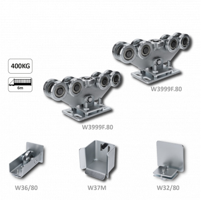 Set bez profilu pre samonosný systém, (2x W3999F.80, 1x W32/80, 1x W36/80, 1x W37M)