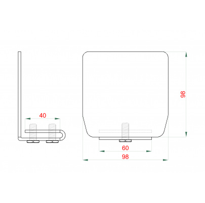 MEDIO-9 samonosný systém 98x98x5mm posuvnej brány do 500kg/8,5m otvor (C399M/Fe 1x6m čierny profil, C3999M 2ks, C396M 1ks, C397M 1ks, C398M 1ks), intenzívna prevádzka
