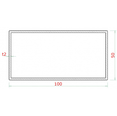 Profil uzatvorený 100x50x2mm, cena za 1ks (5m), brúsená nerez K320 /AISI304