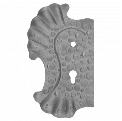 Štít 270x160x3mm s otvormi, rozteč 72mm, otvor pre kľučku ø 12mm, zdobený, ľavý