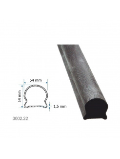 Madlová tyč dutá 57x54x1,5mm, vzor kôra,  dĺžka 6000 mm, cena za KUS