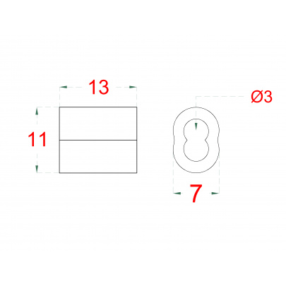 Hliníková lisovacia spojka pre 3.0mm lanko