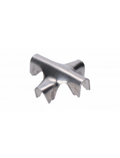 Nerezová lisovacia spojka (tvar +) pre dve 4.0mm lanká, Nerez /AISI 304, - použiť kliešte EL-NX4