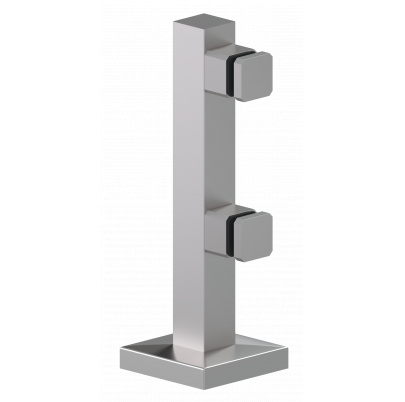 Nerezový stĺpik na sklo s dvomi svorkami ø40mm