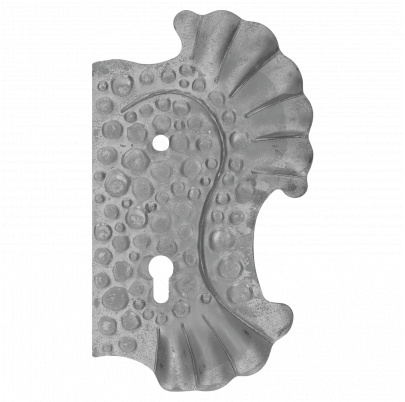 DOPREDAJ! Štít 270x160x3mm s otvormi, rozteč 90mm, otvor pre kľučku ø 11,5mm, zdobený, pravý, pre zámok ZM90/80