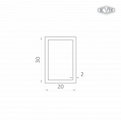 Jokel 30x20x2mm, L-6000mm, hliník bez povrchovej úpravy