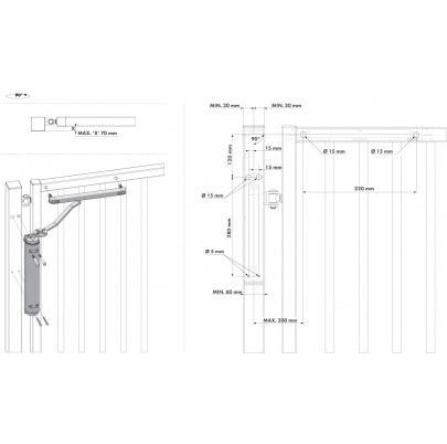 LOCINOX® VERTICLOSE-2 - hydraulický zatvárač s klznou lištou, pre krídlové bránky do 150 kg