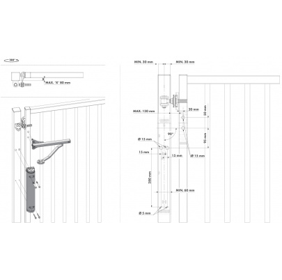 LOCINOX® VERTICLOSE-2 - hydraulický zatvárač s klznou lištou, pre krídlové bránky do 150 kg