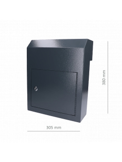 Schránka poštová (380x305x150mm), hrúbka 1.5mm), max. formát listu: A4, farba: RAL 7016 Antracit