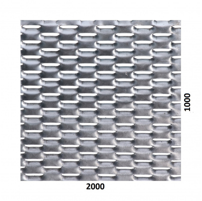Ťahokov Zn, oko: 47x18mm, mostík: 8mm (2000x1000x1,5mm), orientácia oka: rozmer oka 47mm je rovnobežná s rozmerom tabule 2000mm