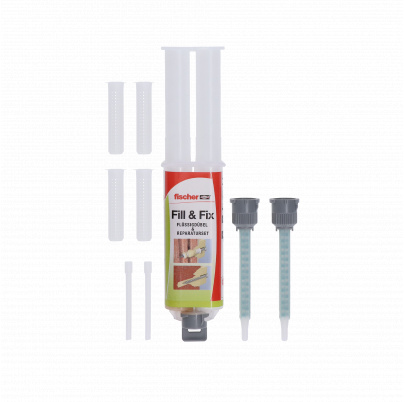 Fischer fill and fix, univerzálna tekutá hmoždinka. Brúsiteľná, natierateľná. Vhodná na opravy.