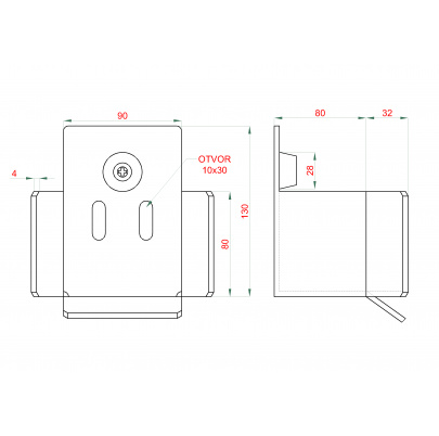 Doraz PICOLLO pre profil 69x69mm samonosnej brány