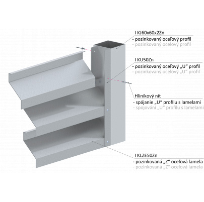Z-profil lamela 4000mm, s vystuženou hranou 10mm