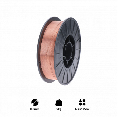 Drôt zvárací 0,8mm-MIG/MAG(CO2), G3Si1/SG2, 5kg