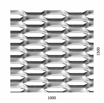 Ťahokov Al, kosoštvorcové oko, mostík: 5mm, 1000x1500x2mm