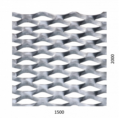 Ťahokov Fe kosoštvorcové oko: 62x25mm, mostík: 9mm (1500x2000x1,5mm)