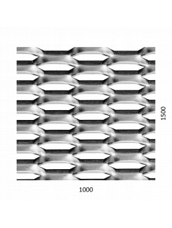 ťahokov Zn, kosoštvorcové oko: 44x12mm, mostík: 5mm (1000x1500x1.5mm), orientácia oka: rozmer oka 44mm je rovnobežná s rozmerom tabule 1000mm