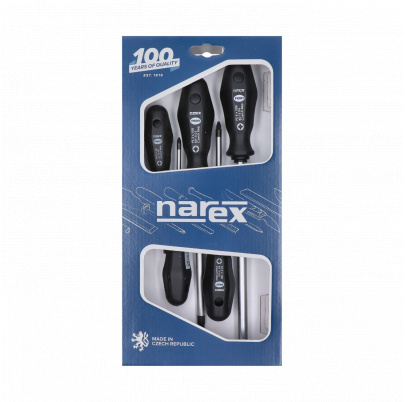 DOPREDAJ! Sada profi skrutkovačov 5 dielna, výrobca NAREX, PZ0 x 60, PZ1 x 80, PZ2 x 100, PZ3 x 150, PZ4 x 200
