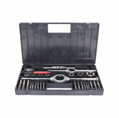 Súprava závitorezných nástrojov M1-II  NO, závitníky M3-M12, závitové kruhové čeľusti M3-M12, vratidlo 2.5-7.1mm, vratidlo na závitníky 25 a 38mm