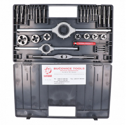 Súprava závitorezných nástrojov M1-II  NO, závitníky M3-M12, závitové kruhové čeľusti M3-M12, vratidlo 2.5-7.1mm, vratidlo na závitníky 25 a 38mm