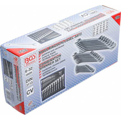 Sada očkoplochých kľúčov, 6 - 32 mm, 25 ks, DIN 3113-A