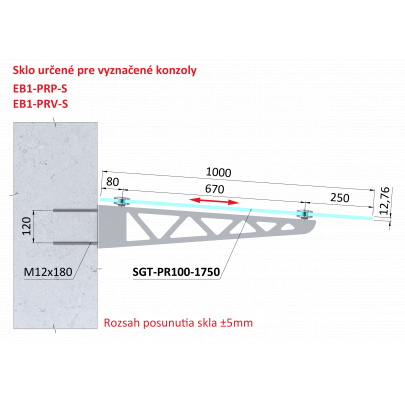 Transparentné ESG/VSG sklo, 1000x1750mm, t-12.76mm