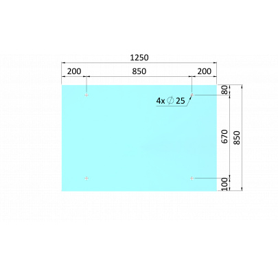 Transparentné ESG/VSG sklo, 850x1250mm, t-10.76mm