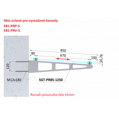 Transparentné ESG/VSG sklo, 850x1250mm, t-10.76mm