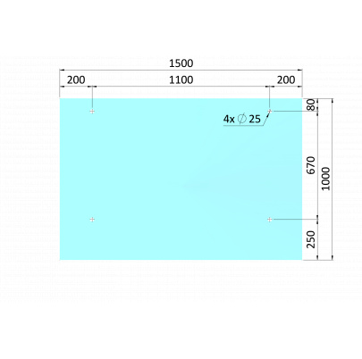 Transparentné ESG/VSG sklo, 1000x1500mm, t-12.76mm