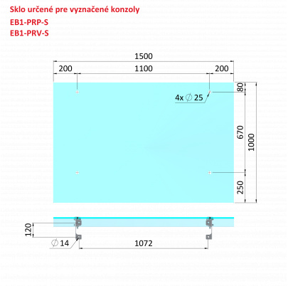 Transparentné ESG/VSG sklo, 1000x1500mm, t-12.76mm