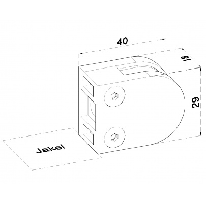 Svorka skla/plechu, sklo 6-8.76mm, brúsená AISI304