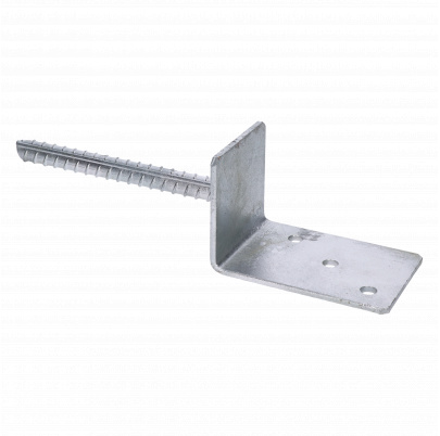Pätka stĺpika L 84x130x324mm, 5mm žiarový pozink, priemer nohy 18mm, počet dier s priemerom 11mm-3ks