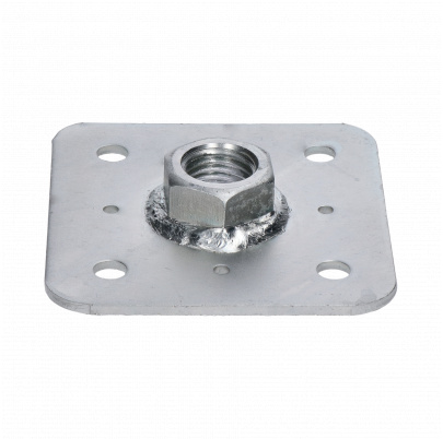 Horná doska 110x110 s maticou M24, žiarový pozink, výška 23mm, pätka piliera