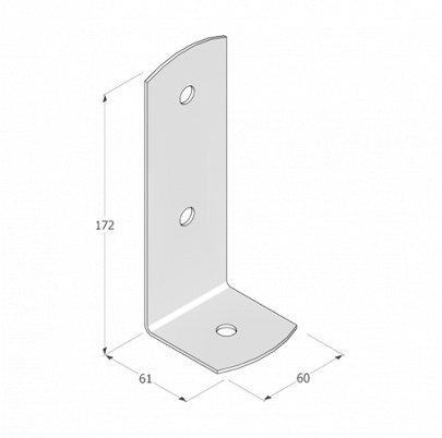 Pätka stĺpika 60x62x170mm, 2mm pozink