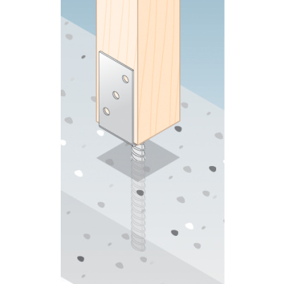 Pätka stĺpika U 101x120x324mm, 4mm žiarový pozink, priemer nohy 18mm, počet dier s priemerom 11mm-6ks